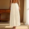 Women's  Casual Pleated Solid Color Half Skirt, Pleated A-line Skirt, Large Swing Floor-length Skirt