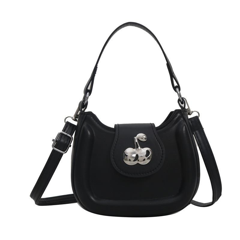 Ins Style Chic Pu Shoulder Bag 2023 Winter Fashion Small Square Bag Elegant Underarm Bag Versatile Crossbody Bag чёрный