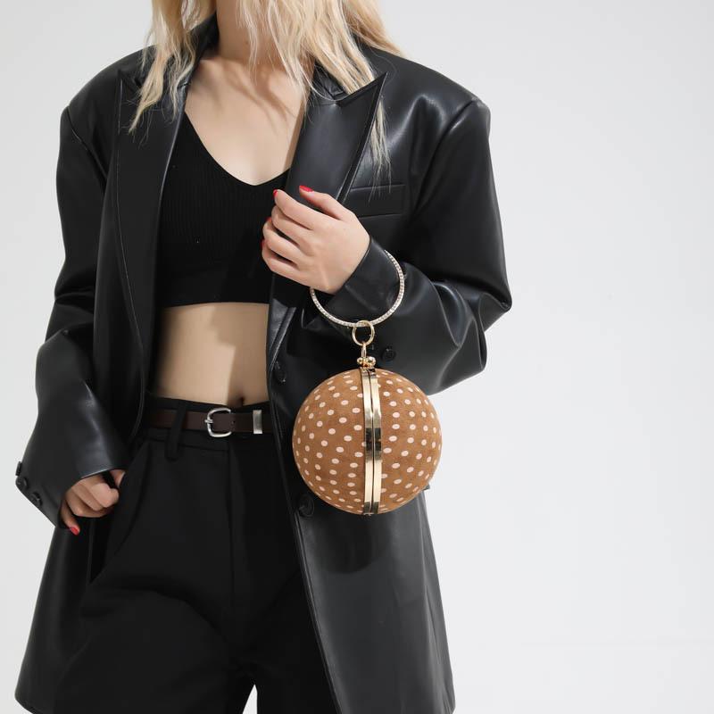 Fashionable Hand-held Small Crossbody Round Bag, Light Luxury Single-shoulder Crossbody Chain Bag