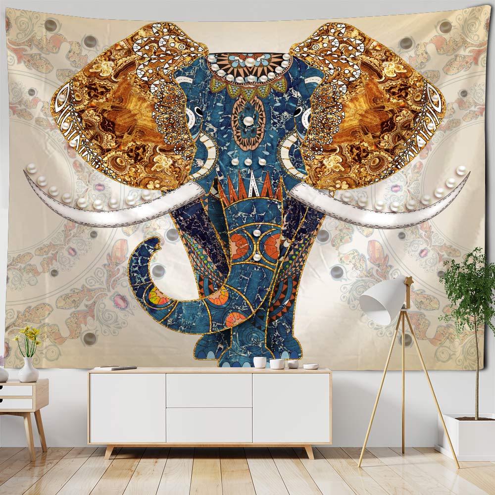 Elephant tapestry wall hanging, Bohemian, hippie, European style, living room, bedroom tapestry, home wall decoration, blanket