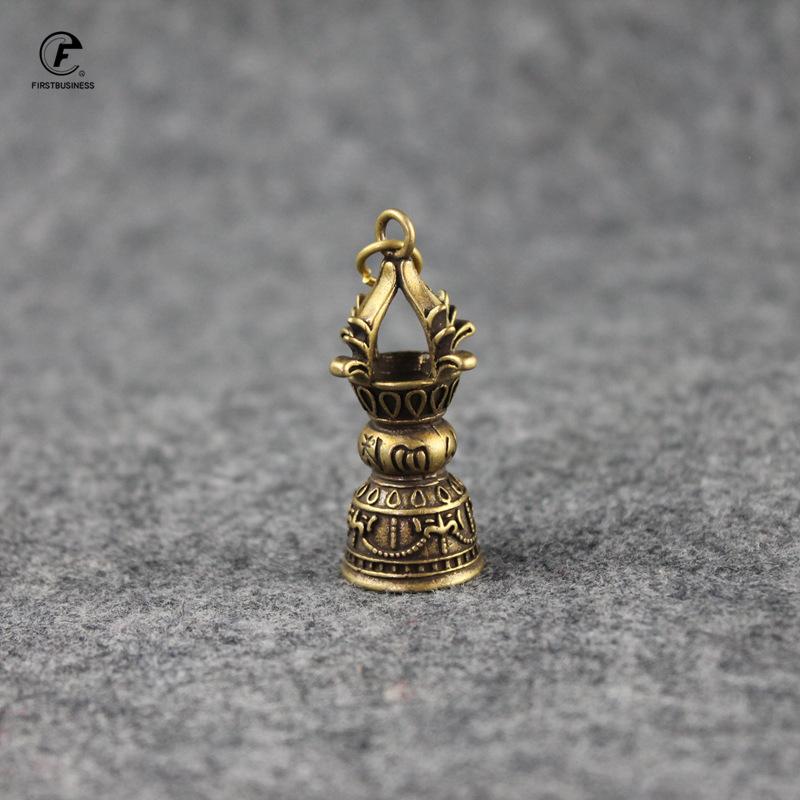 Copper Brass Buddhist Vajra Bell Key Handmade Home Decor Ornaments Crafts Copper Miniatures Bell Figurines Desktop Decoration
