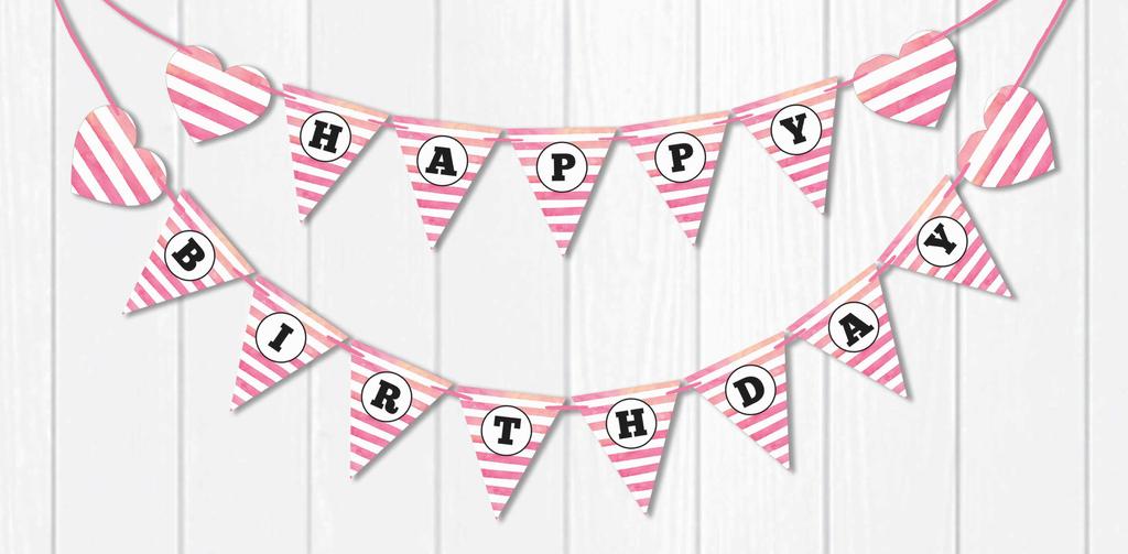 Inkdotpot Birthday Party Decorations Happy Birthday Party Garland Baby Girls Polka Dot Pennant Banner