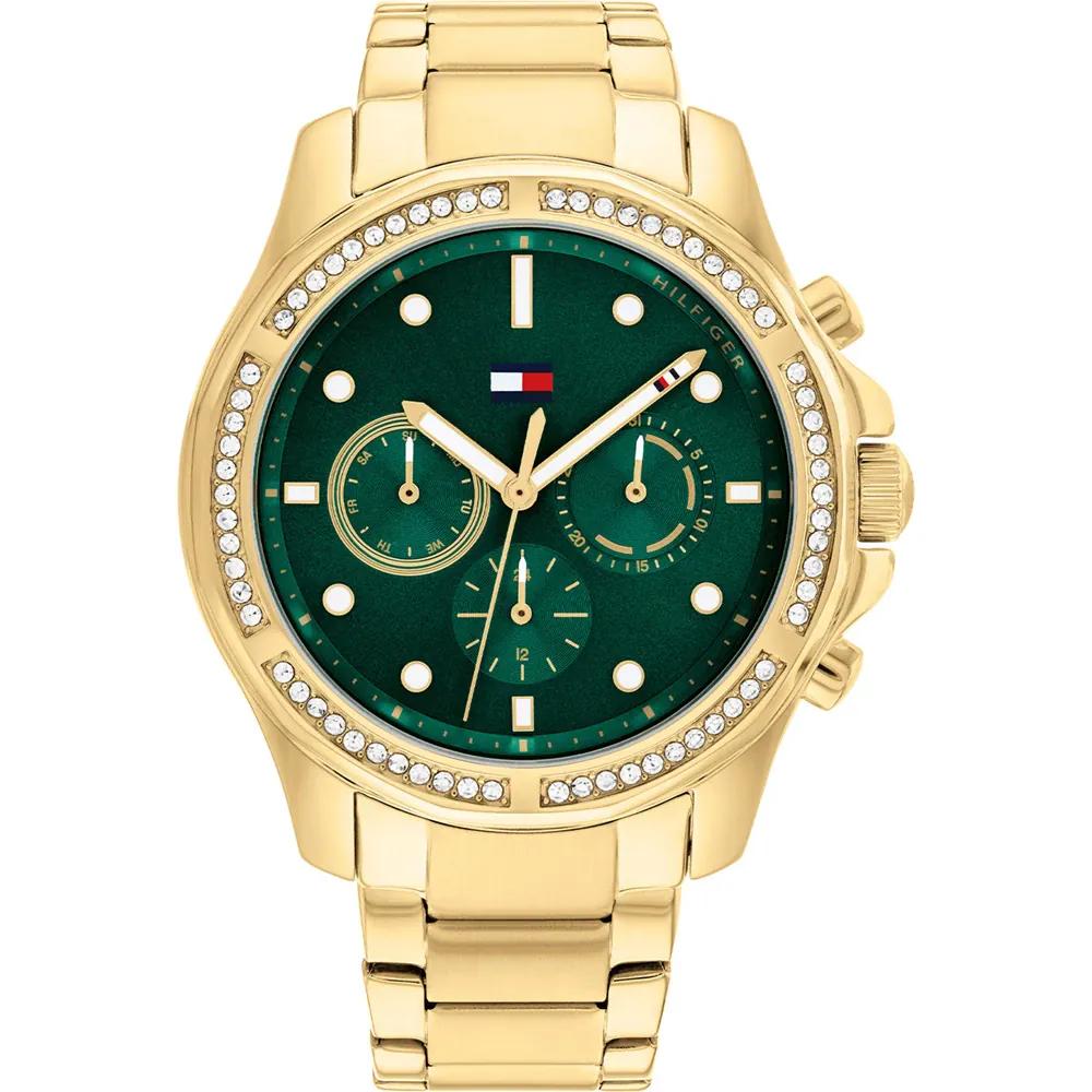 Tommy Hilfiger Brooklyn Green Dial Gold Metal Ladies Quartz Watch 1782614 зелёный