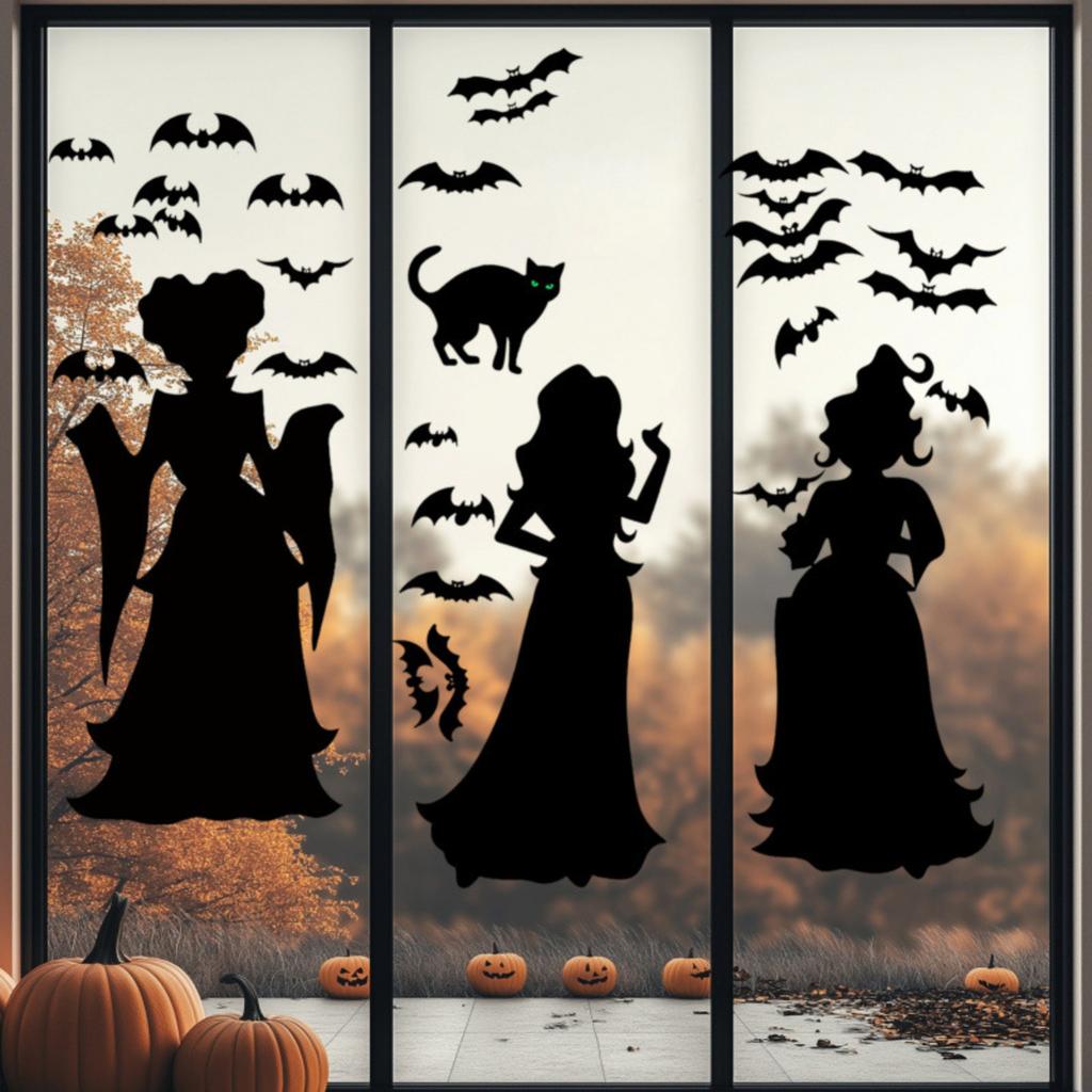Dark Cartoon Stickers Living Room Home Window Glass Decorative Wall Stickers