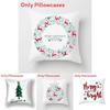 Premium Christmas Print Linen Pillow Cover Set For Cozy Holiday Decor In White