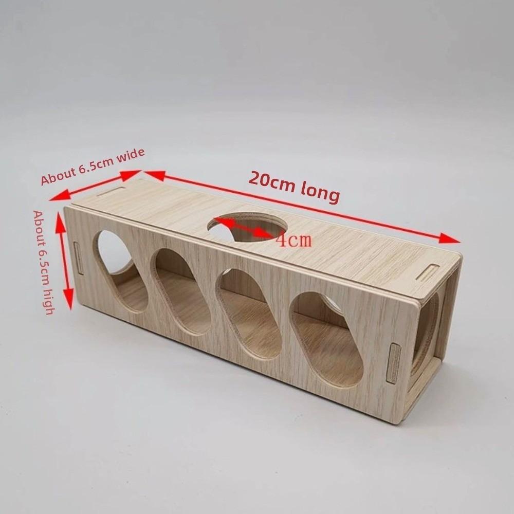 Natural Wood Hamster Tunnel Chewable Surface Durable Escape Maze Thickened DIY Crafts Hamster Hideout Tube Small Animal Pet