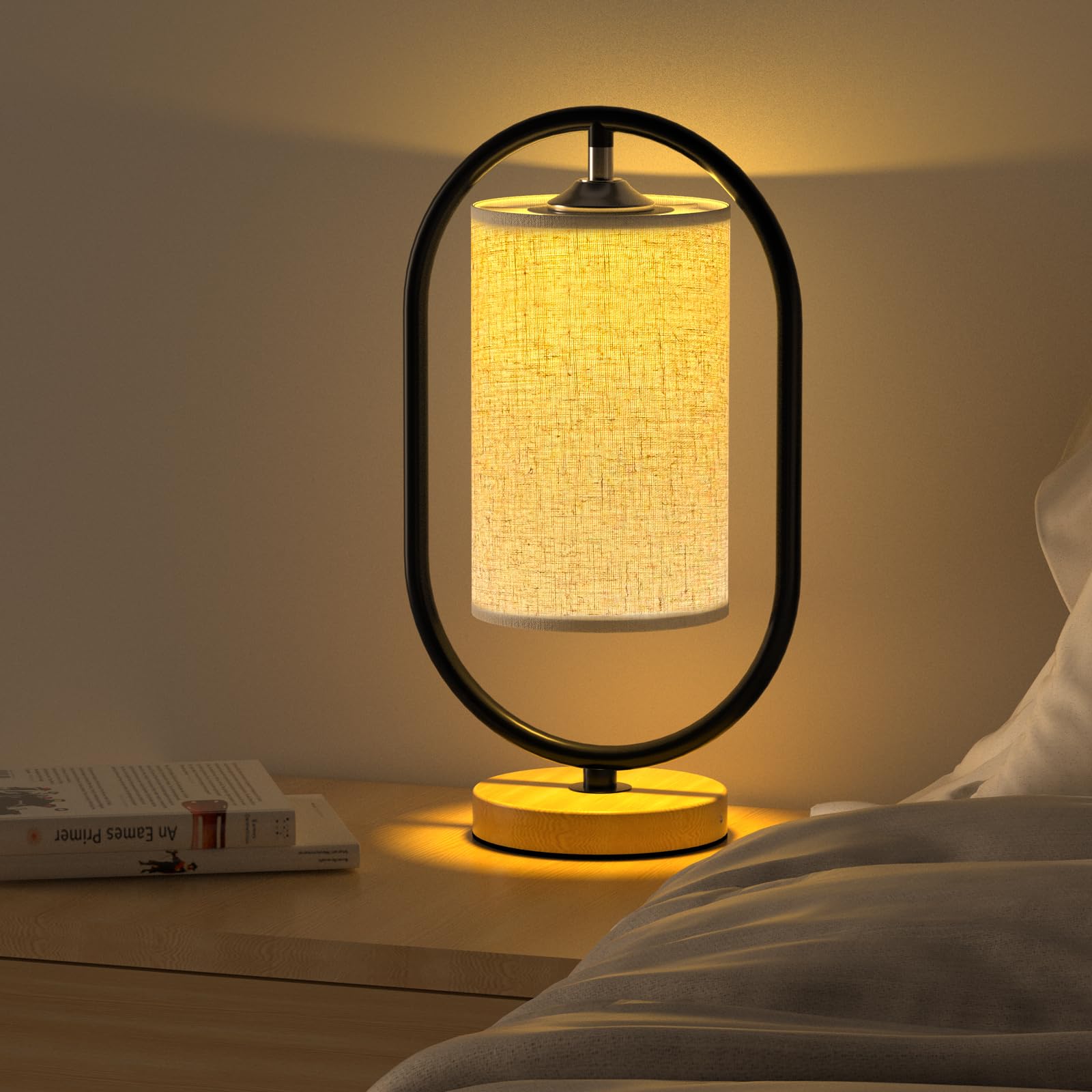 

Лампа Бесступенчатая Деревянная Настольная Атмосферная Стильная Японская Подставка Прикроватная Сенсорное Управление Память Кормление Ночью Стильная [3 Цвета и Диммирование] Лампа, Беспроводная, чёрный