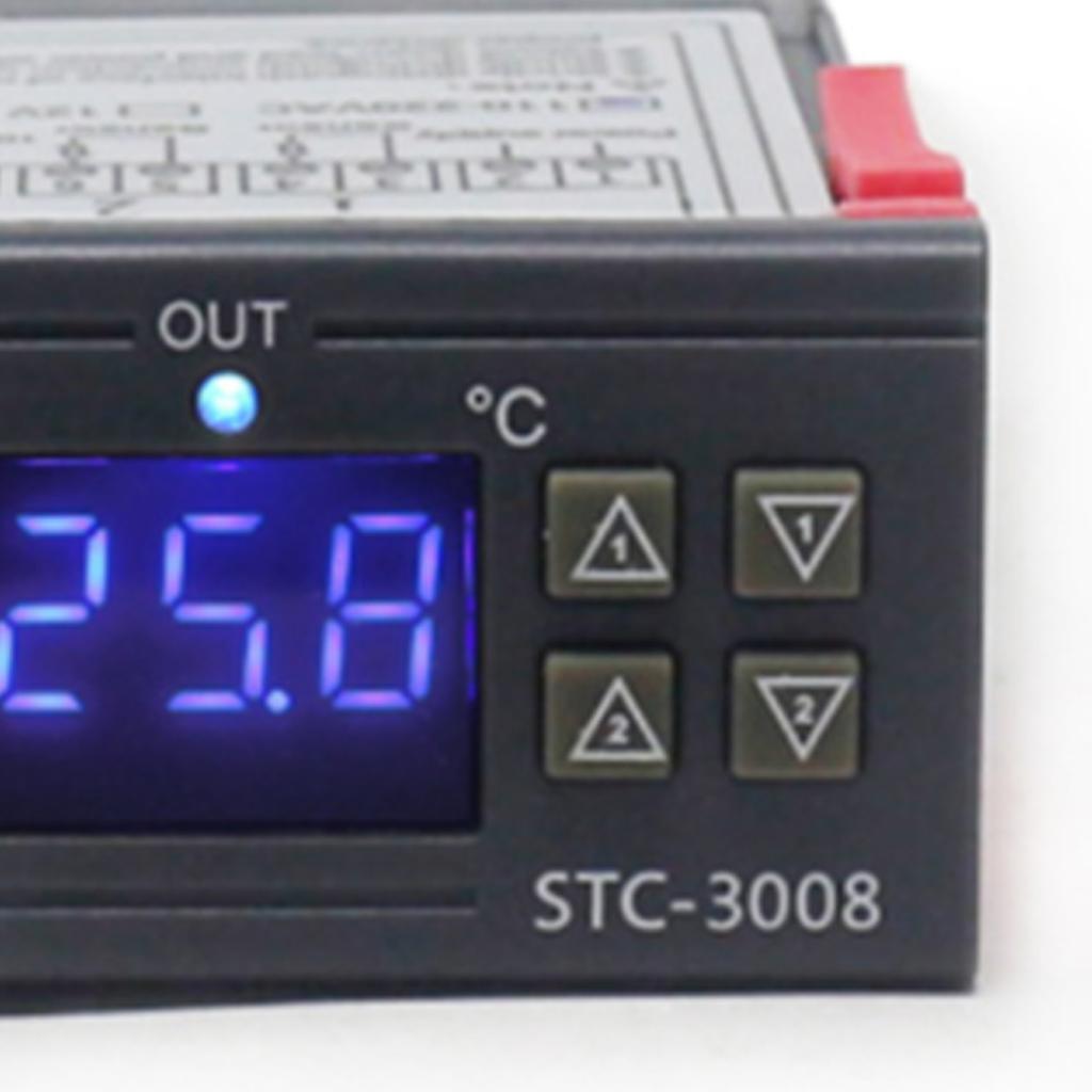Digitalanzeige Temperaturregler Mikrocomputer Intelligenter Doppelregler Elektronischer Einstellbarer Schalter 12V