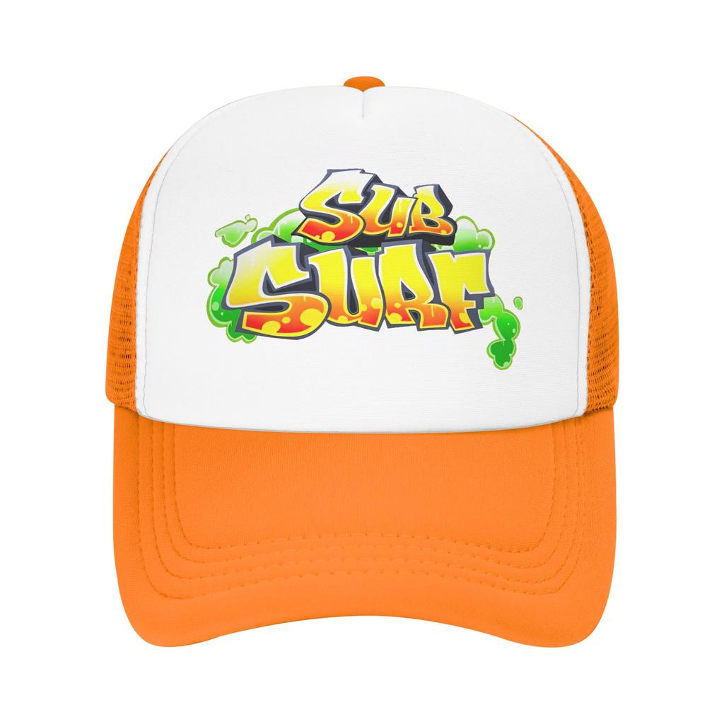 Subway Surfers Logo Mesh Sun Hats Game  Unisex Adult Custom DIY Hip Hop Hats Spring Streetwear Tennis Skate Adjustable Snapback Cap
