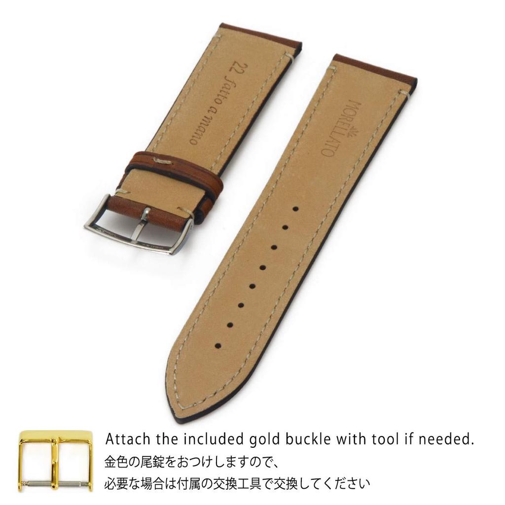 MORELLATO EL GRECO Calfskin Watch with Replacement Tool X5439B71041022 Strap, 22mm, Brown, [Officially Imported]