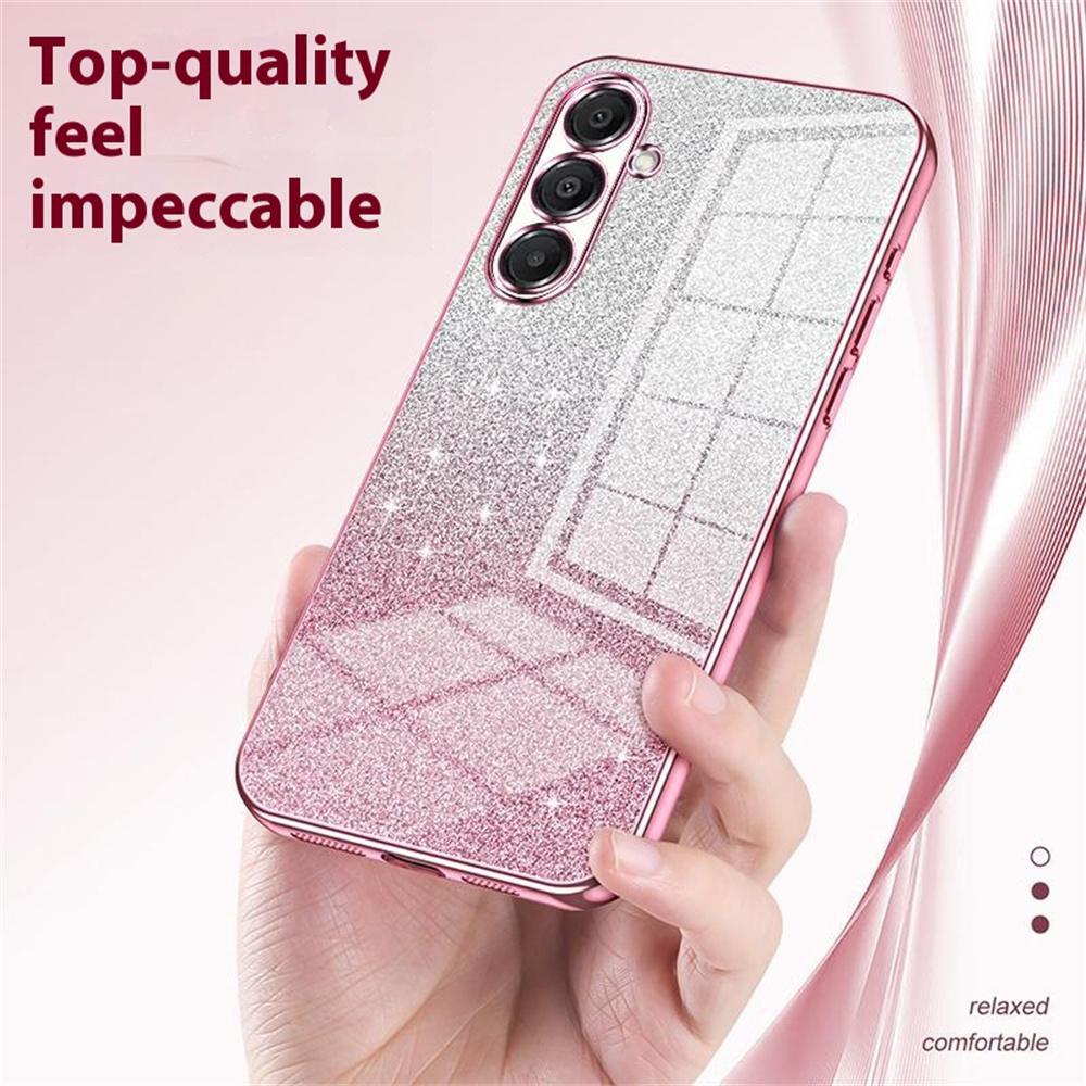 Etui na Samsung Galaxy A17 5G, galwanizowane, z gradientem, brokatowe, TPU, pokrowiec na telefon