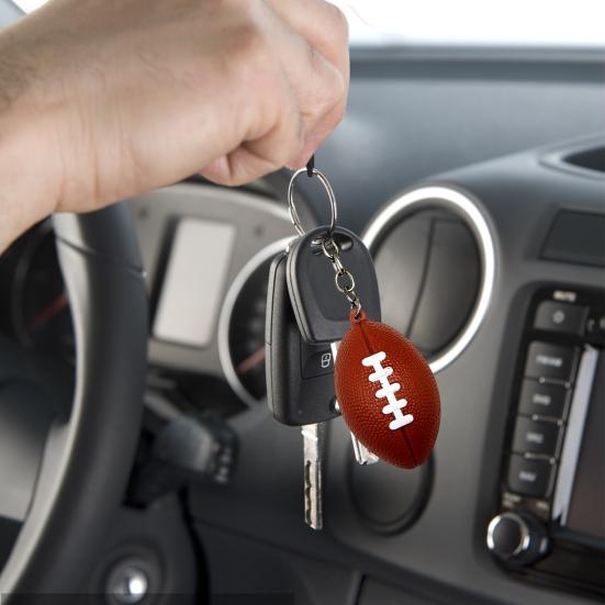 Mini Keychain Pendant Simulation Realistic Rugby Decor Decorative Anti-fall Ornamental Rugby Key Ring Pendant Outdoor Supply