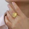 Verstellbare Muschel Seestern Ringe für Damen Edelstahl Sommer Strand Schmuck Gold Farbe Offene Fingerringe 2026 Trendig