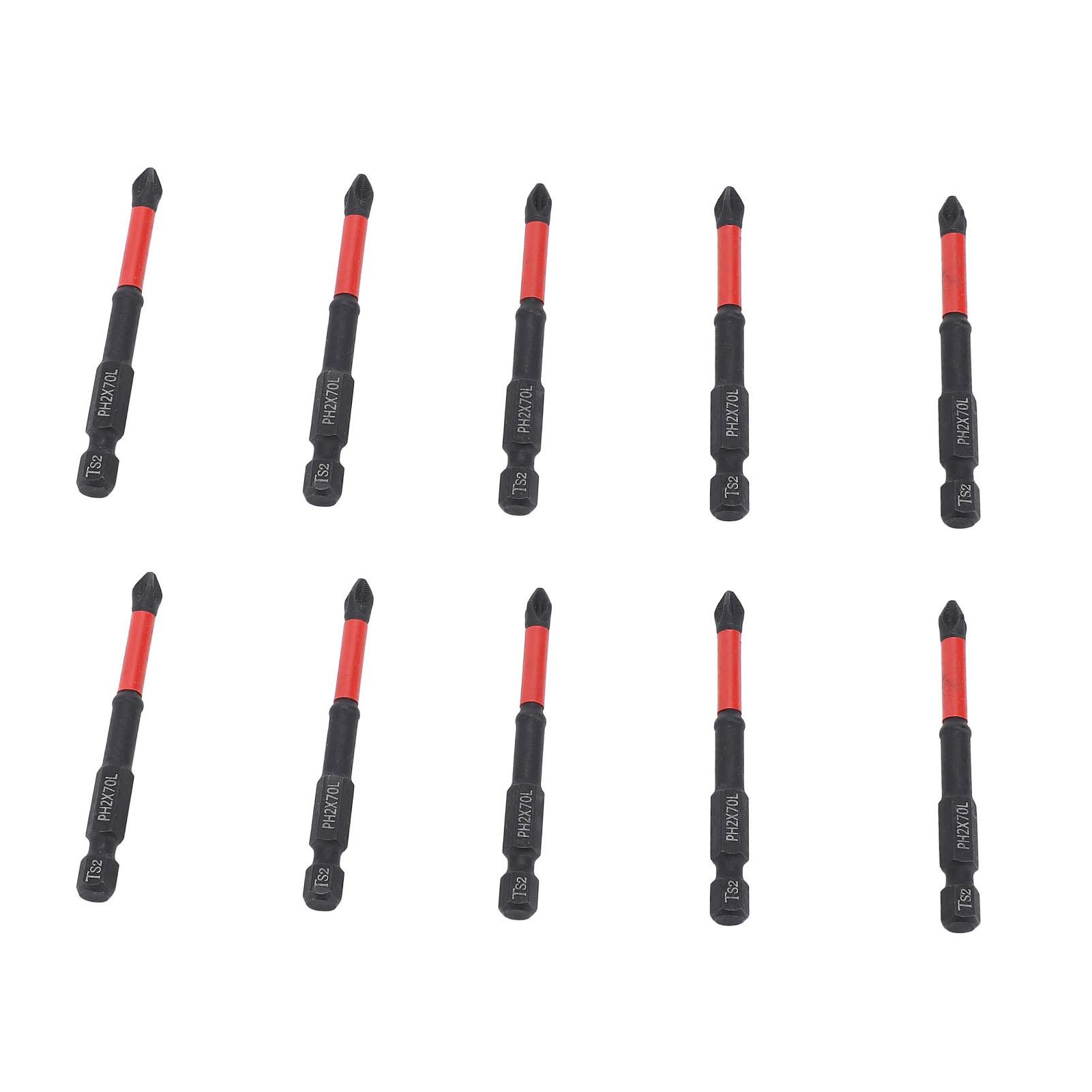 

Набор из 10 магнитных бит для отвертки PH, нескользящие твердые длинные сверла для ударной дрели, электрической ручной