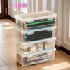 Clear Storage Boxes - Stackable Large Organizer with Transparent Lid,Home - Space-Saving Desk Organizer,Christmas Gift Idea