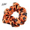 High Elasticity Hair Ties Halloween Ties, Scrunchies, Soft Stretchy Bands with Ghost Witch Hat Tie Bat Spider Web Design, Pleated Ponytail Holders for