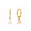 Women Multi Color CZ Drop Earrings Gold Plated Cute Girls Hoop Earrings Geometric Cubic Zirconia Earrings Jewelry Gift