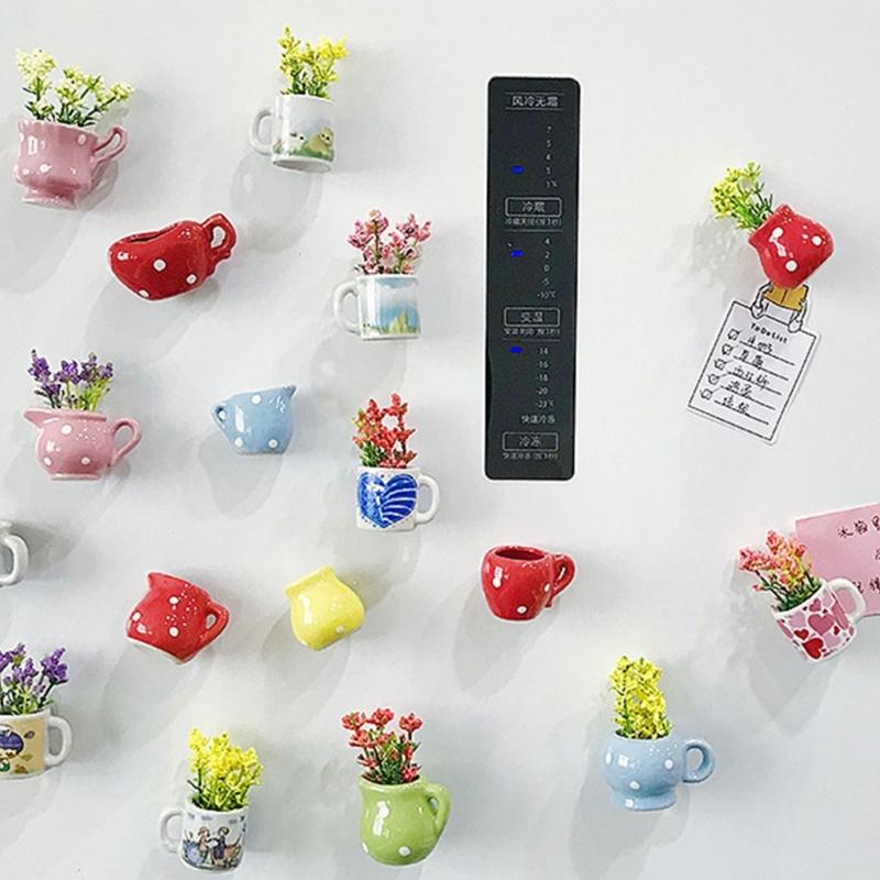 Keramisk Kylskåpsmagnetisk Liten Vas   Blomvas Klistermärke Underhåll Kreativt  Projekt