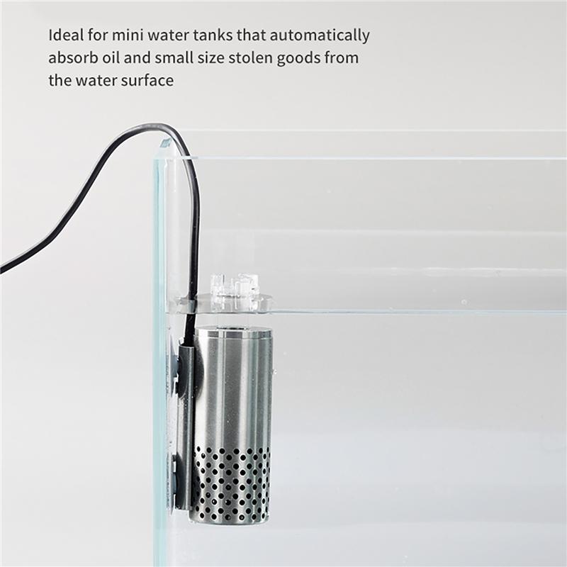 Fish Tank Electric Oil Removal Film Stainless Steel USB Filter Planted Aquarium Water Surface Mini Oil Film Processor