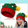 Stilvolle Grüne Weihnachtsbaum-Strickmütze Für Erwachsene Und Senioren Mit Bommel-Design