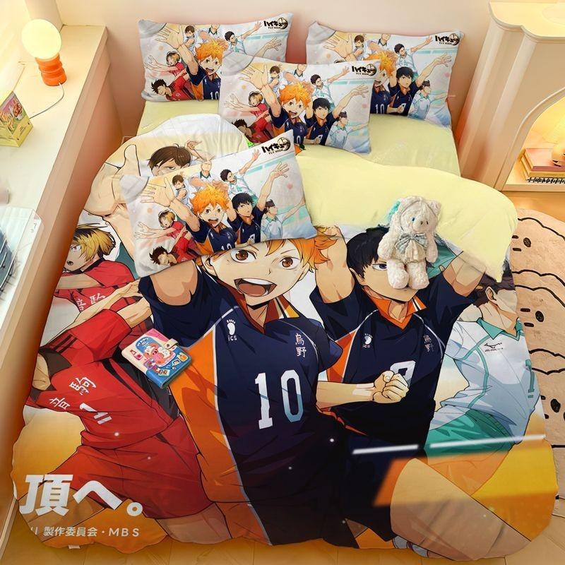 Haikyuu Duvet Cover Volleyball Youth 3D Bokuto Manga Collage Printing Bedding Set Comforter Bed Youth Home Decor Girls Boys Gift