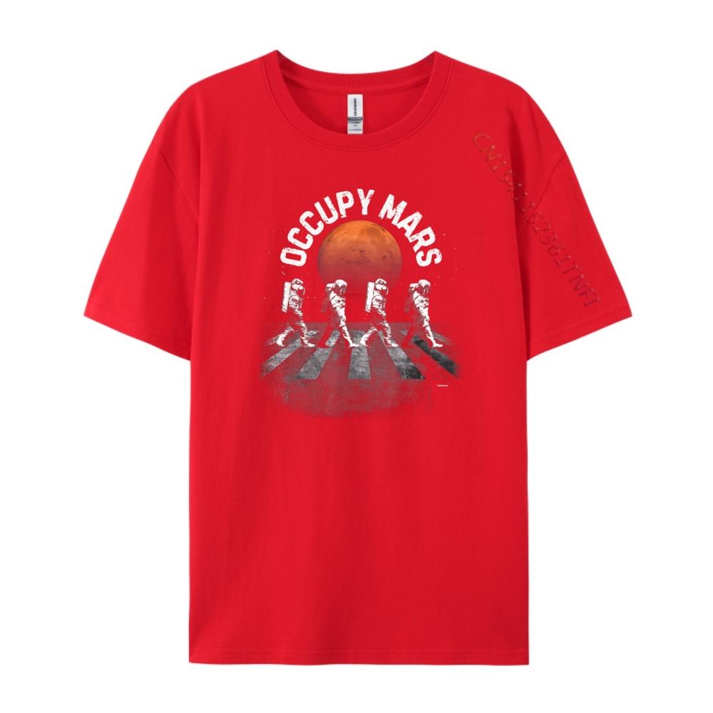 

Occupy Mars Astronauts Walking Anime T Shirts Summer Vintage Vintage Style S