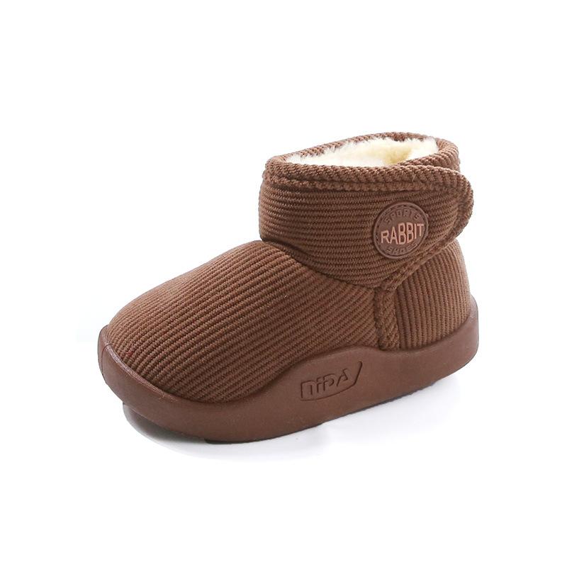

Winter Infant Snow Boots Corduroy Lining Warm Casual Shoes for Boys and Girls 21 хаки