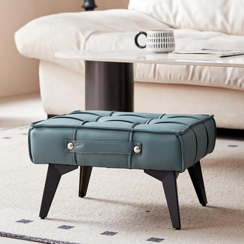 Mesa de Centro Elegante para Sala de Estar Banco para Sofá Resistente a Manchas Banco para Pés Otomano com Alça Banco Largo e Confortável para Sapatos