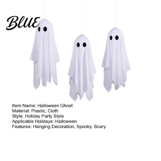Outdoor Hanging Ghosts 3Pcs Halloween Ghost Decorations Spooky Flying with Party Favors Lanyard for Haunted House Outdoor Porch Yard Decor Props