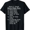 Ich habe keine Zeit dafür Dein Ihr T-Shirt, Klein, Schwarz