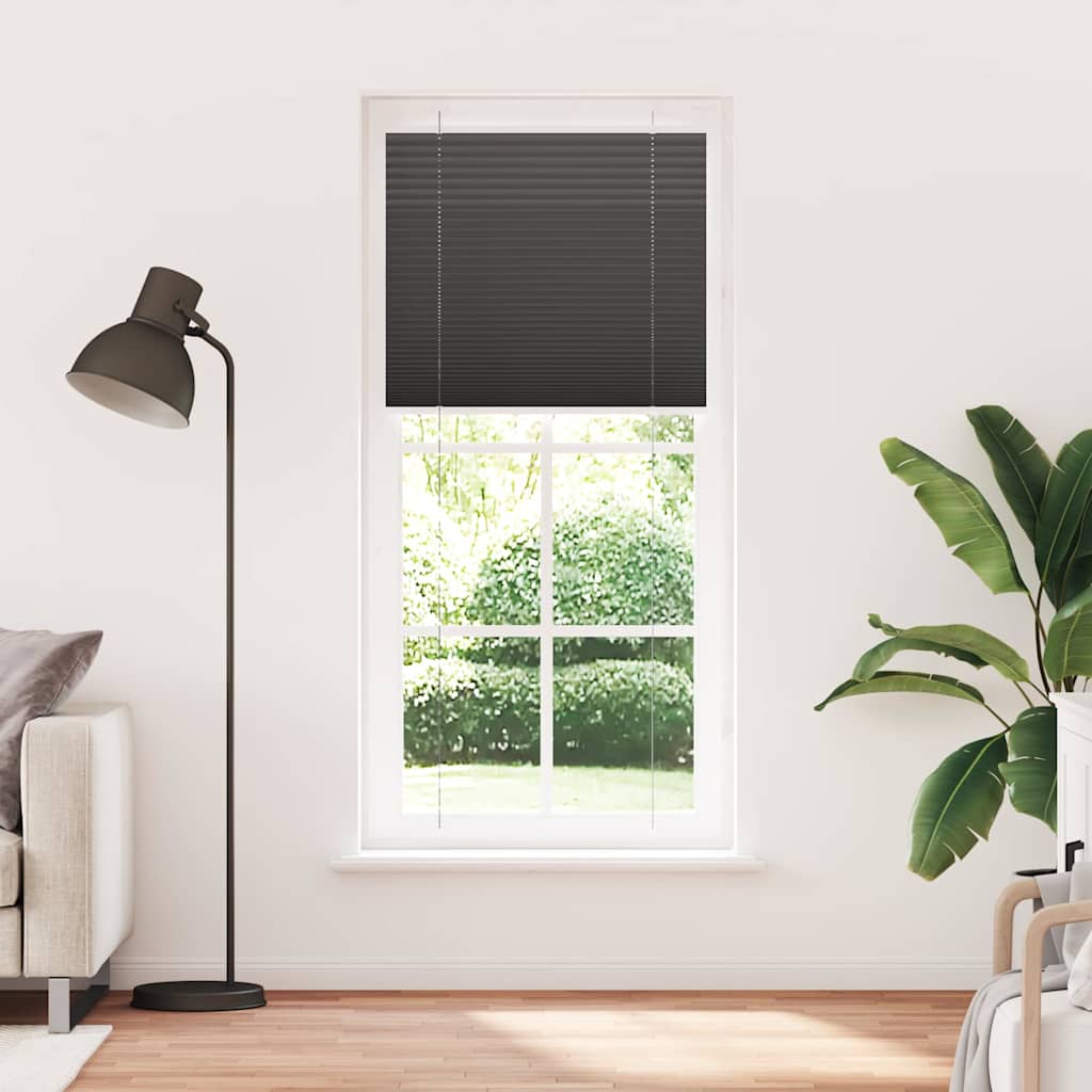 Black Pleated Blind 95X200 Cm Fabric Width 94.4 Cm