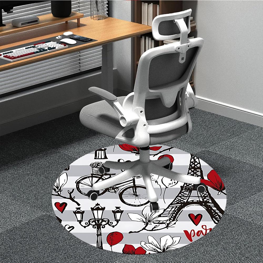 

1pc Paris, Bicycle Chair Carpet for Office, Non-slip, Soft and Durable Office Rug for Decoration, Perfect for Office yy260105001 80cm by 80cm
