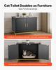 Cat Litter Box Enclosure Furniture, 70 cm Hidden Litter Box Cabinet with Metal Legs & Handle, Modern Style Cat Washroom House End Table, Fit Most of