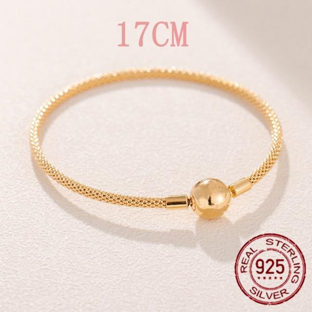 925 Sterling Silver Snake Chain Bracelets Charm Pendientes Mujer 925 Original Bracelet For Women Fine Jewelry Clasp Bangle Gift