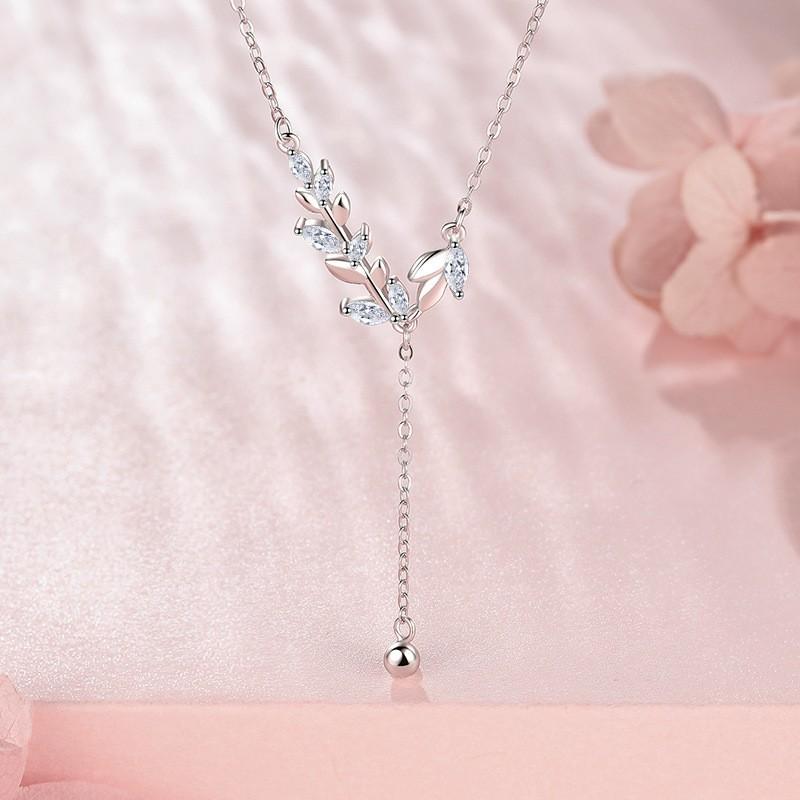 

Ожерелье-кисточка из чистейшего серебра 999 пробы, женственное, милое, с художественным темпераментом, цепочка для ключицы, ожерелье из стерлингового серебра