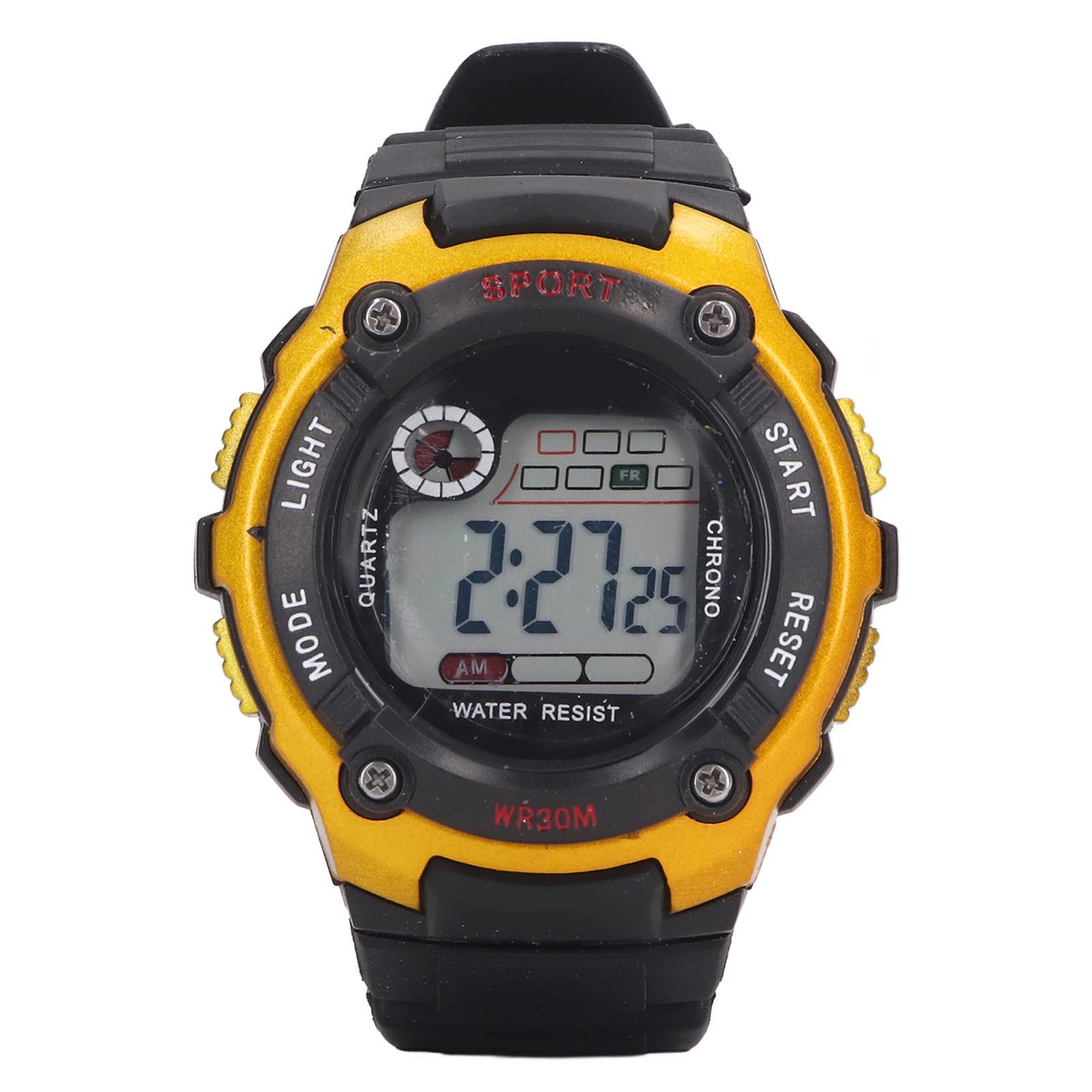 

Электронные спортивные часы с водонепроницаемым резиновым ремешком и светящимся большим экраном, детские спортивные часы красного цвета