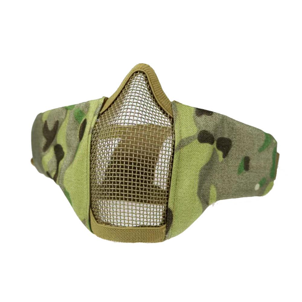 V10 Tactical Outdoor Self-Defense Steel Mesh Half-Face Mask