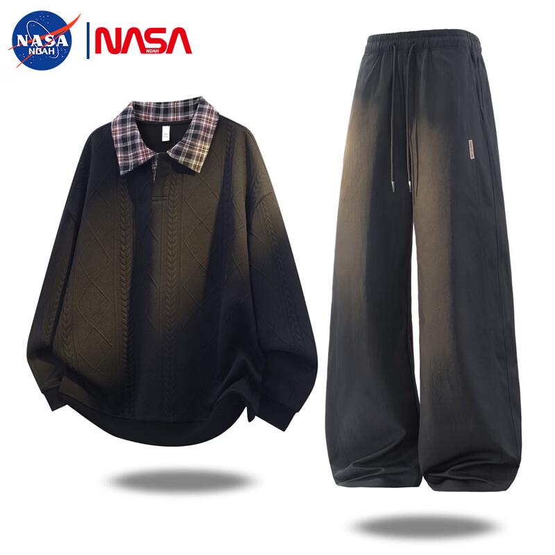 Men s NASA NOAH Casual Lapel Sweatshirt Tracksuit L