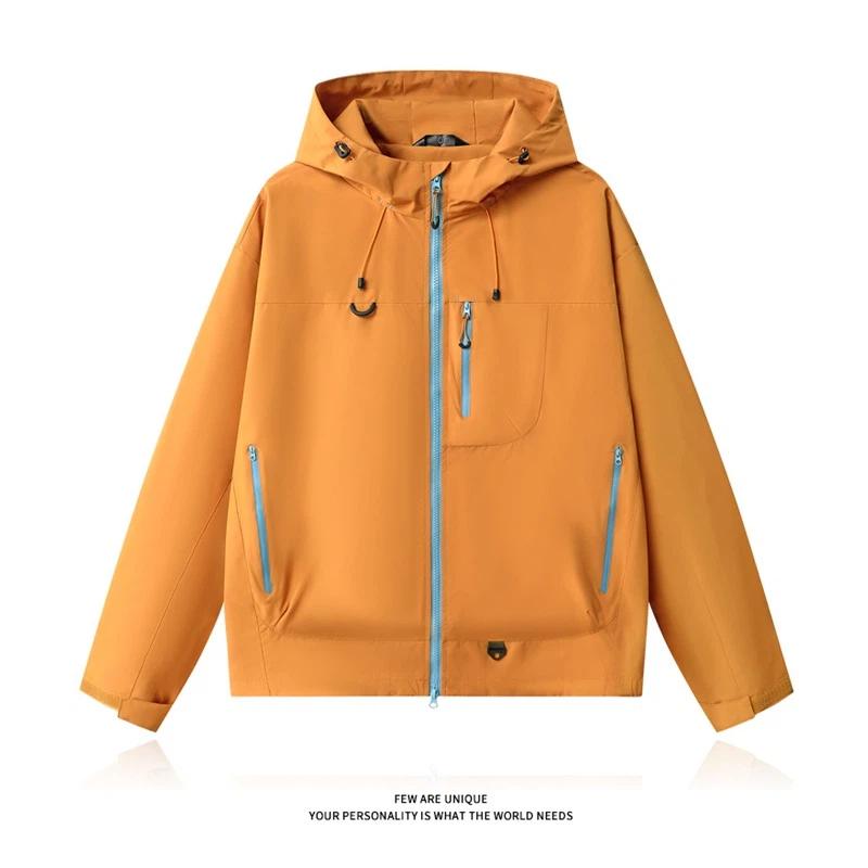 Windproof And Waterproof Hooded Jacket For Both Men And Women Outdoor Hiking Jacket With Multiple Pockets Casual Jacket