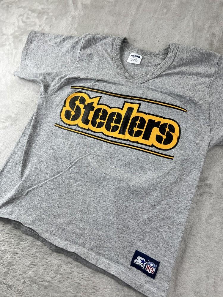 Vintage Pittsburgh Steelers Shirt Youth Medium Gray NFL Football Starter 90s XXXXL