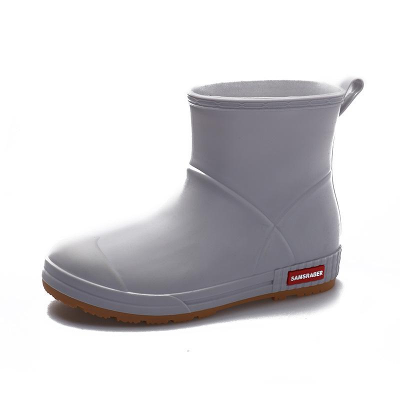 Modische Regenstiefel für Herren Stiefeletten Winter Wasserdicht Warm Arbeitsstiefel Rutschfeste Plateau Gummischuhe Herren Küchengaloschen