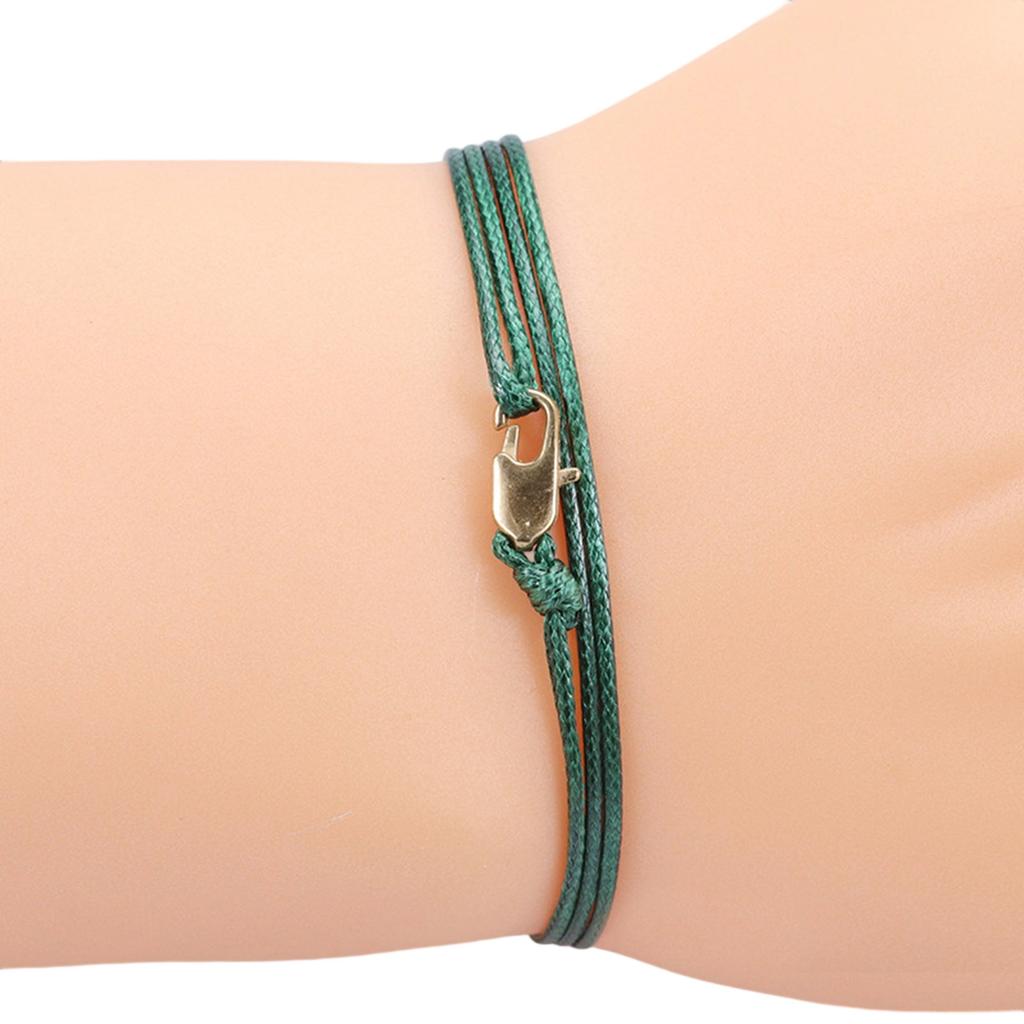 Adjustable Braided Waxed Cord Bracelet Vintage Inspired Design With Copper Clasp Jewelry For Women Men Daily Wear