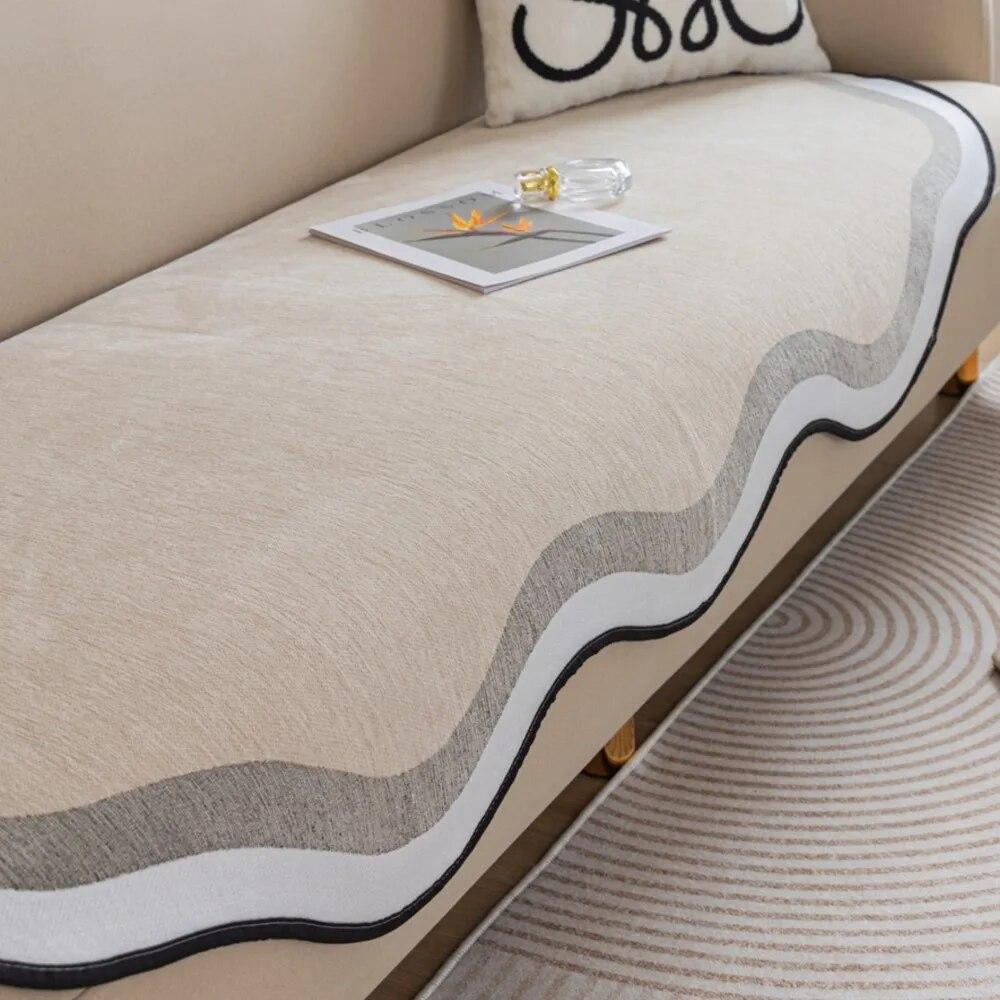 Sofa Covers Super Soft Plush Sectional Couch Furry Non Slip Sofa Slipcover Furniture Protec Irregularity Cushion Carpet Bath Mat