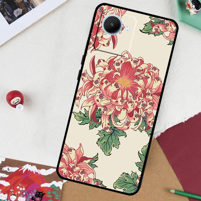 Chrysanthemum For Realme 14 Pro Plus 13 10 11 12 GT 6 5 6T GT7 Pro C61 C55 C53 C51 C21Y C25S C67 C75 Case