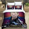 3D Johnny Hallyday bedruckte Bettwäsche-Sets exquisites Bettwaren-Set Bettbezug Steppbett-Set Bettwäsche-Set Luxus Geburtstagsgeschenk
