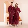 2024 Velvet Plus Size Women's Long Bathrobe - Winter European & American Style for Hotels, Salons, and Casual Wear