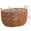 Imitation Rattan Woven Handle Storage Bin