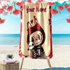 Custom NameCartoon Cat Girl Beach Towel Soft Microfiber Summer Towel Quick Dry Absorbent Towel for Beach Swimming Pool Travel