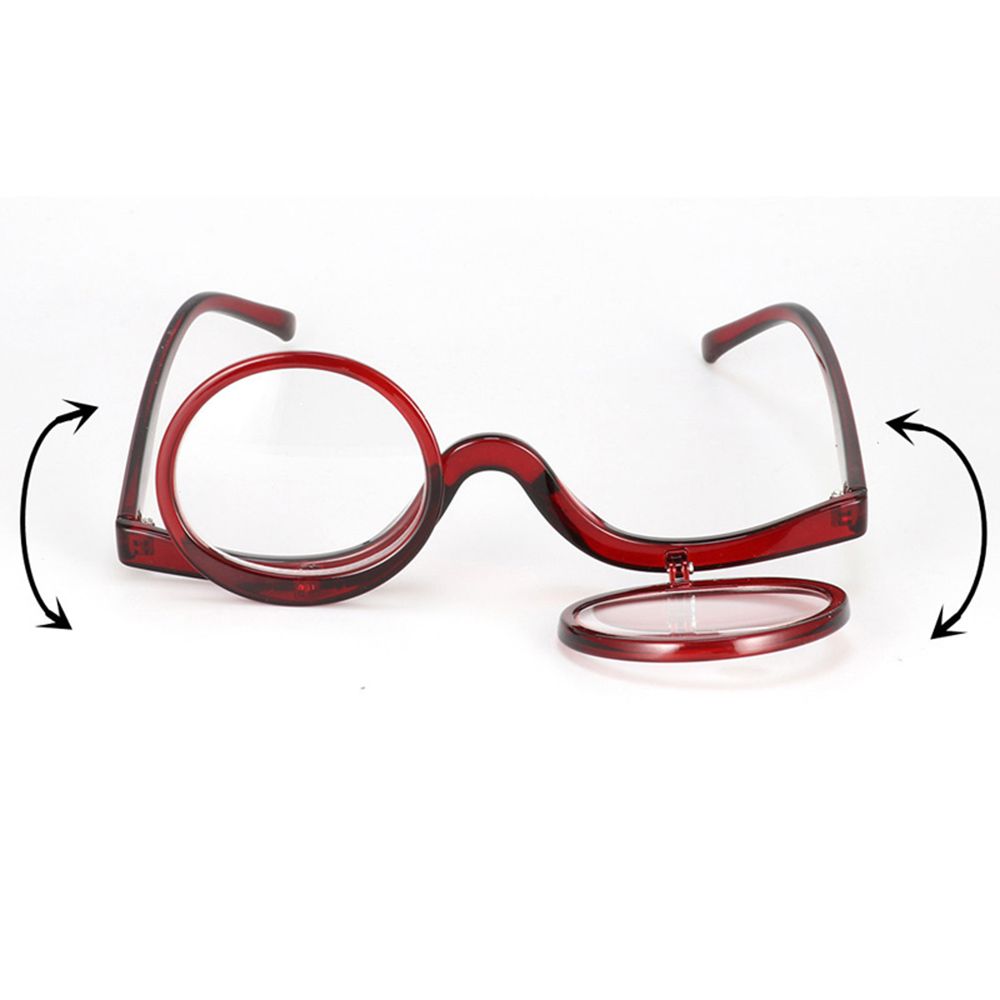 +1.0~+4.0 Rotating Magnifying Makeup Eyewear Reading Glasses Folding Clamshell Presbyopic Glasses
