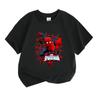 Kids Boys Girls Crew Neck Short Sleeve 100% Cotton T-Shirt, Superhero Web Pattern Printed Casual Soft Breathable Tee For Children Daily Wear Active Su